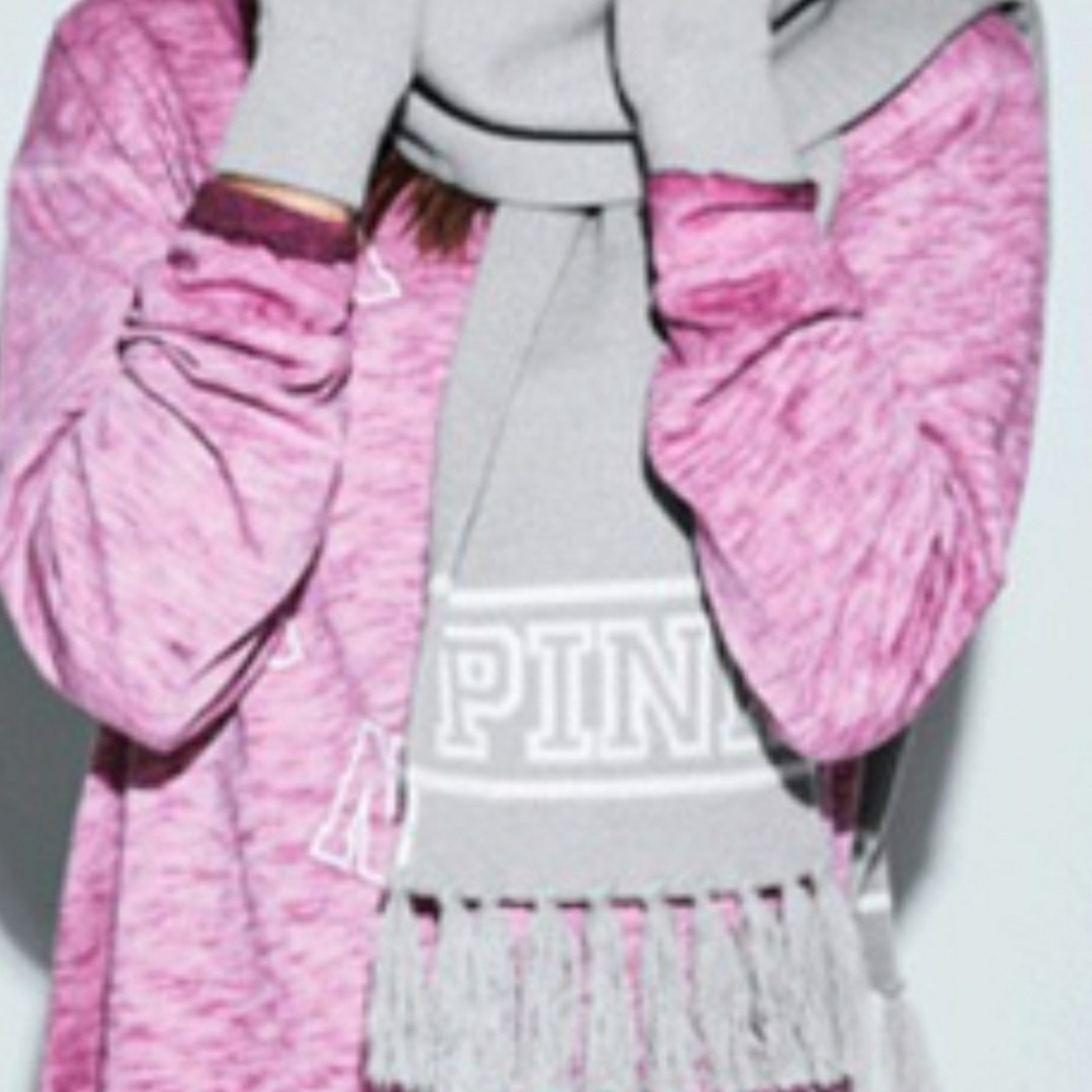 New! Pink gray scarf